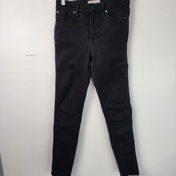 Madewell Skinny Jeans Black Size 26 10" High Riser Skinny Skinny - Picture 1 of 9